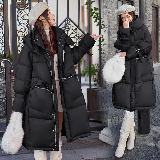 冬季新款，时尚连帽休闲长款白鸭绒羽绒服外套HR-CZJ3389 商品图5