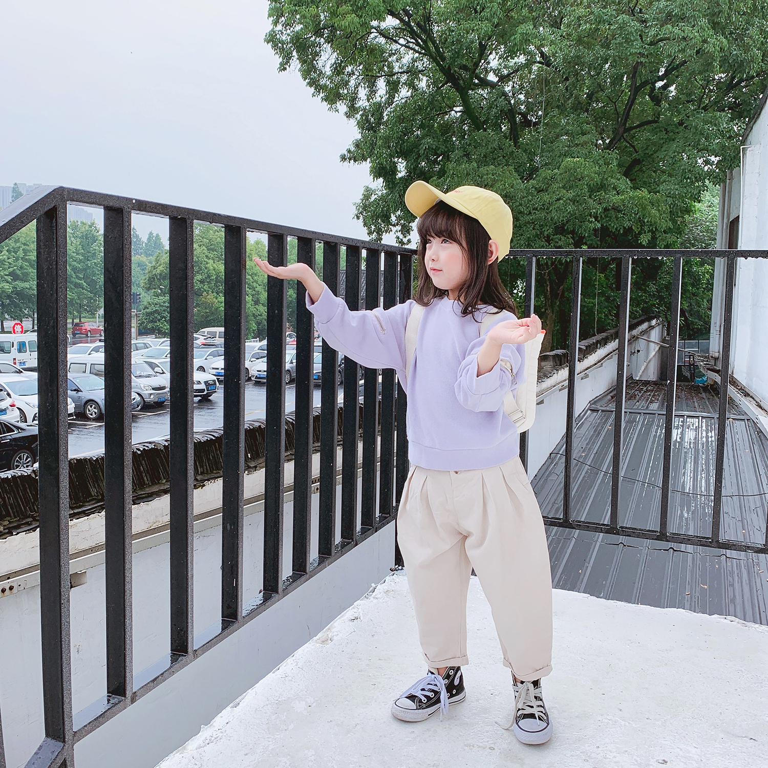 KZZQ19132 日系卷边长裤100-140