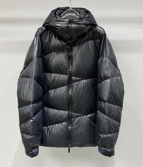 中性款黑标斜纹连帽羽绒服018