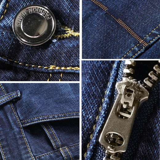 【加绒加厚】圣得西男士牛仔裤秋冬宽松弹力直筒商务长裤2362915870 商品图3