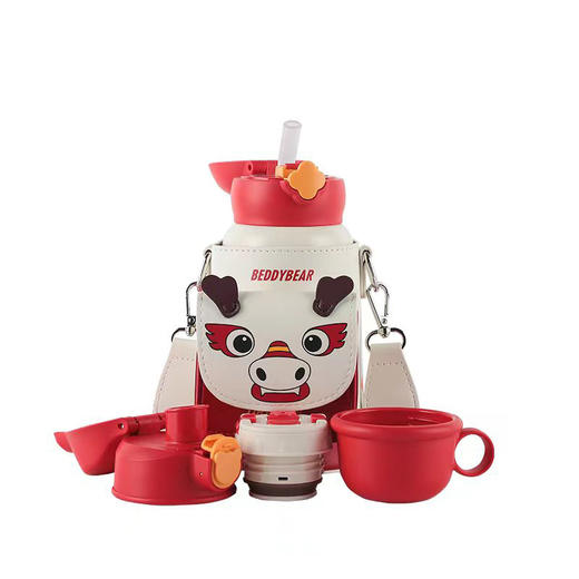 【圣诞礼物】杯具熊儿童保温杯圣诞礼物新款成人水杯男女宝宝小学生带吸管水壶 商品图4