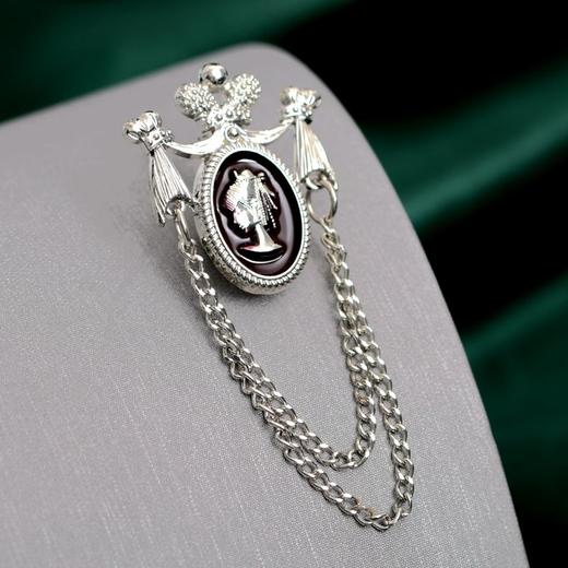 复古巴洛克风格饰品美人头别针小香风衣领胸花西装外套百搭款领链 商品图3