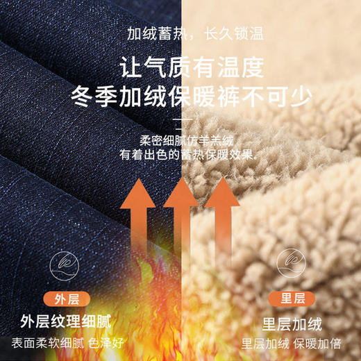 【加绒加厚】圣得西男士牛仔裤秋冬宽松弹力直筒商务长裤2362915870 商品图2