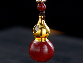 金光朱砂葫芦吊坠，可投影