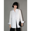 COCOBELLA新中式立体风琴褶纯棉白衬衫女秋正肩翻领衬衣SR133 商品缩略图1