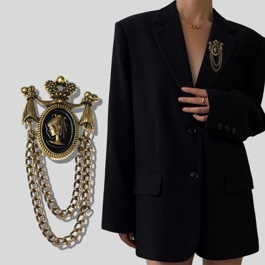 复古巴洛克风格饰品美人头别针小香风衣领胸花西装外套百搭款领链 商品图1