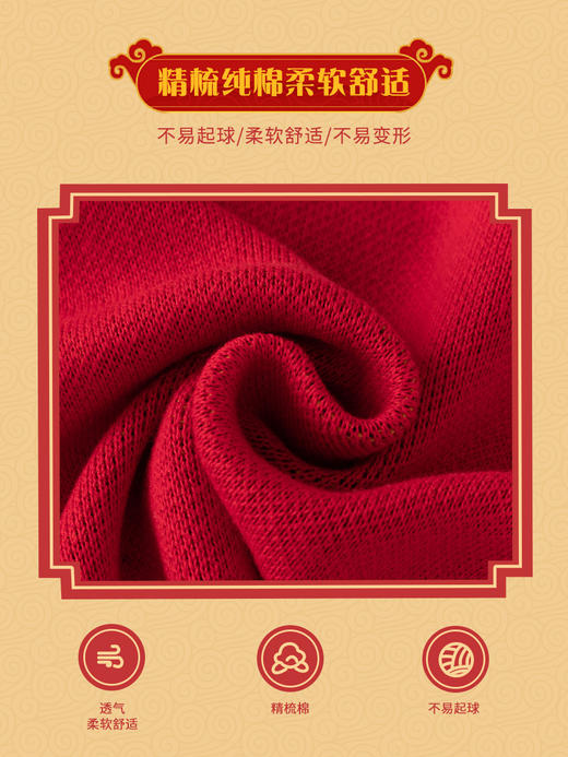 巴布雨龙年限定加厚儿童毛衣A类纯棉针织婴儿拜年服国潮婴 儿毛衣 商品图3