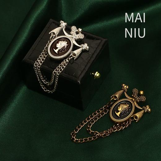 复古巴洛克风格饰品美人头别针小香风衣领胸花西装外套百搭款领链 商品图2