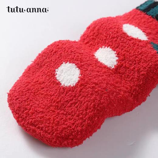 【富临店】tutuanna毛毛袜 秋冬珊瑚绒保暖加厚可爱圣诞地板袜 商品图1