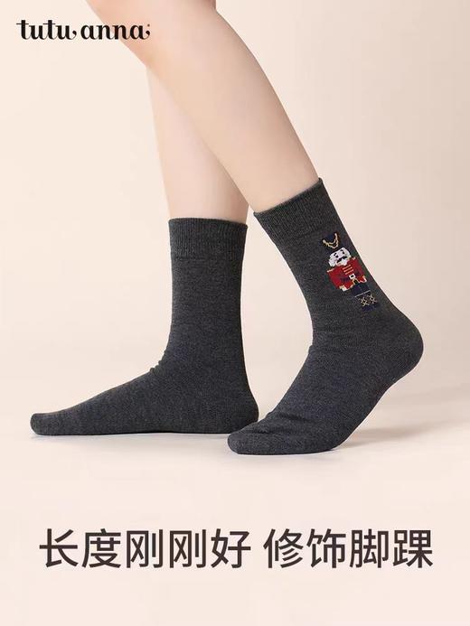 【富临店】tutuanna特价长袜 圣诞主题高密纺织奴羊毛长袜&三丽鸥联名毛毛袜 珊瑚绒保暖加厚地板袜 商品图1