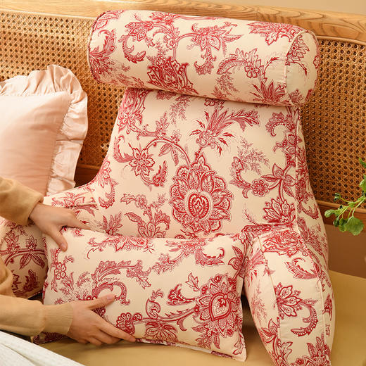 经典藤蔓系列颈枕护腰靠靠枕软包高级感腰靠可拆洗 商品图1