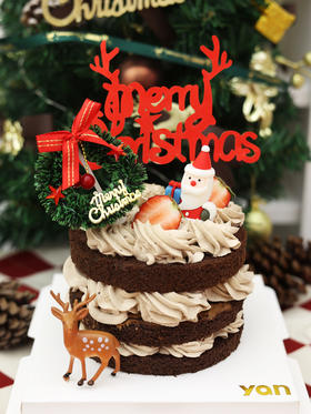 圣诞巧克力裸蛋糕