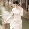 冬季新款，加毛加厚针织雪尼尔侧八扣长款旗袍中国风开衩女旗袍SJT-395 商品缩略图3