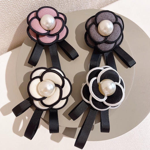 韩国东大门黑色丝绒蝴蝶结领结女学院风衬衫领口配饰银行职业领花 商品图8