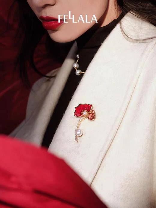 2楼Fellala翡拉拉原创设计醉胭脂系列个性独特小众高级创意潮流胸针 款号923266501 吊牌价1199 现价1139 商品图1