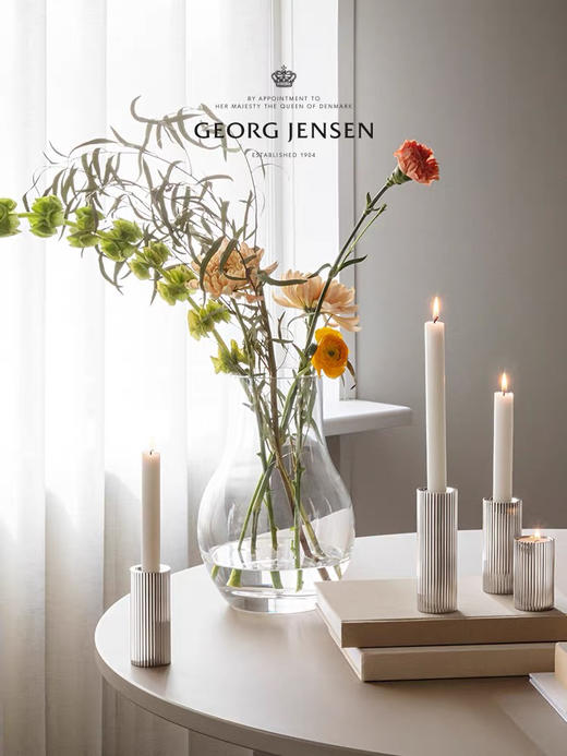 Georg Jensen乔治杰生透明玻璃花瓶客厅桌面插花水养摆件乔迁礼物 商品图2