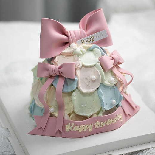 粉彩蝴蝶结（有翻糖配件，需提前24小时预订） 商品图1