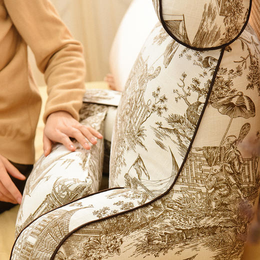 法式白描系列颈枕护腰靠靠枕软包高级感腰靠可拆洗 商品图1