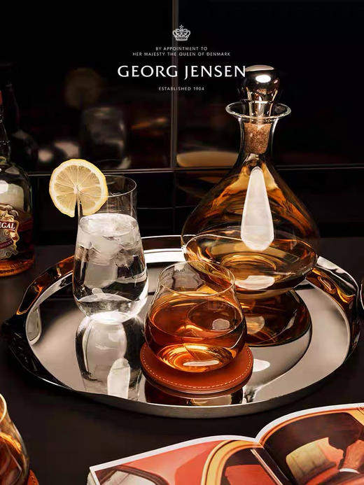 Georg Jensen乔治杰生不锈钢托盘西餐餐盘酒具甜品盘子北欧装饰 商品图1