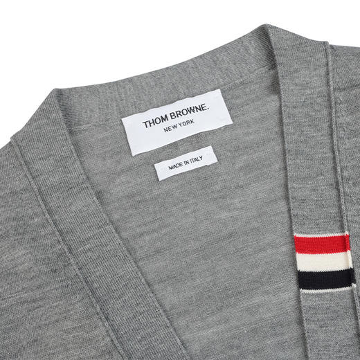 【超惠秒】THOM BROWNE 汤姆·布朗 男士扣合开襟美利奴弹力羊毛针织衫 11855 商品图6