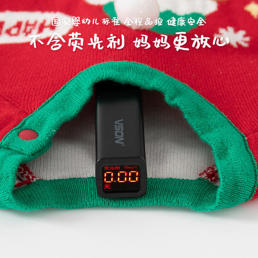 巴布雨新款A类纯棉宝宝圣诞毛衣加厚款婴儿圣诞连体衣婴儿新年服 商品图3