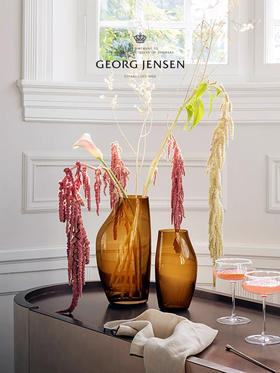 Georg Jensen乔治杰生北欧家居玻璃花瓶桌面摆件客厅插花乔迁礼物