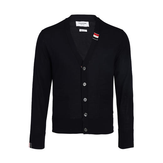 【超惠秒】THOM BROWNE 汤姆·布朗 男士扣合开襟美利奴弹力羊毛针织衫 11855 商品图0