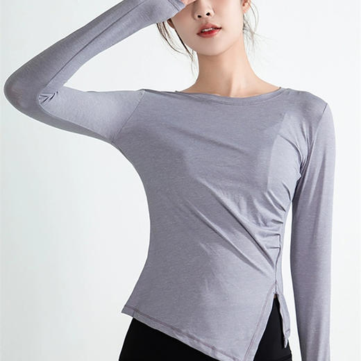 跃牌【轻匀系列】运动瑜伽健身速干系绳长袖50015 商品图3