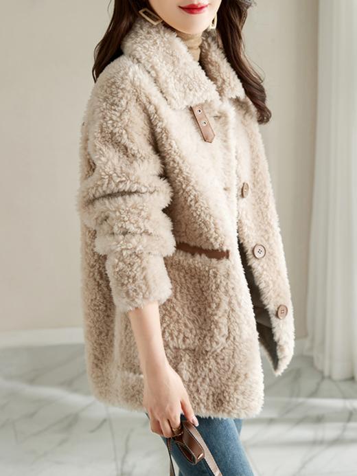 AHM-6193保暖羊剪绒皮草大衣2023冬季新款小个子时尚百搭羊羔毛颗粒绒外套 商品图1