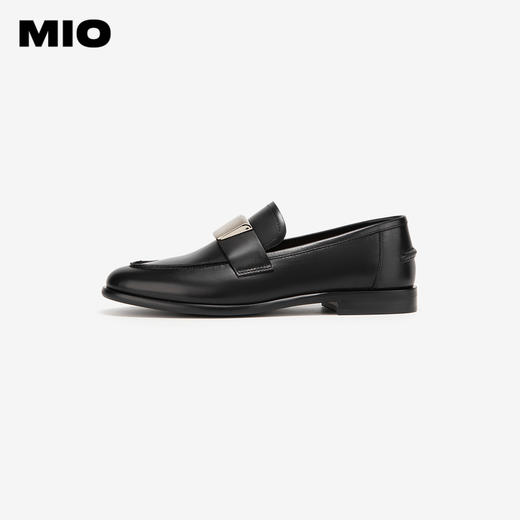 MIO米奥春季圆头低跟简约豆豆鞋显瘦复古乐福鞋单鞋女鞋M241599858 商品图1