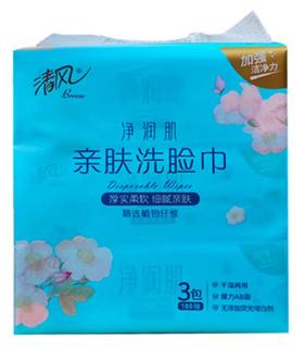 清风BCB60F净润肌60抽棉柔巾3包装一提起批22元