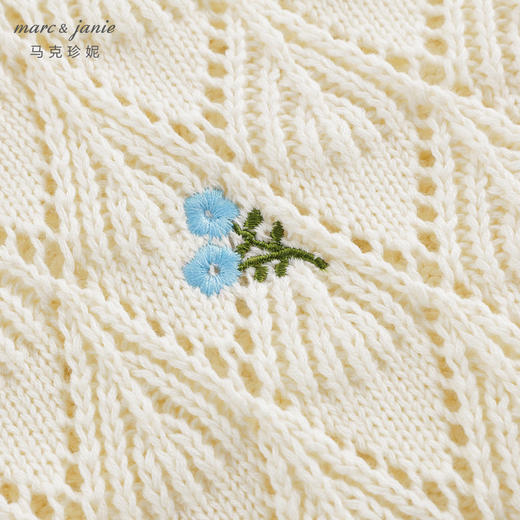 马克珍妮女童田园提花针织毛衣背心儿童马甲2024年春装新款240310 商品图3