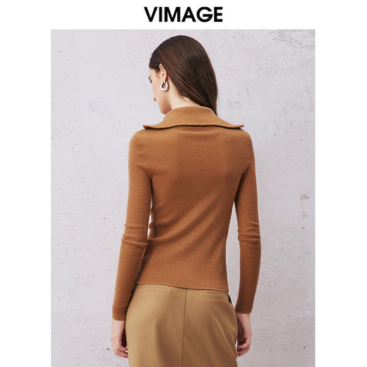 VIMAGE纬漫纪春季新款洋气修身针织衫上衣V2101707 商品图4