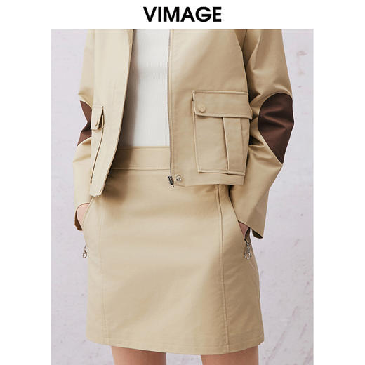 VIMAGE纬漫纪春季新款高腰时尚包臀短裙半身裙V2106704 商品图3