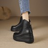 厚底马丁靴，女高跟冬季加绒松糕鞋秋冬时尚新款真皮坡跟短靴MQE-G82-8 商品缩略图4