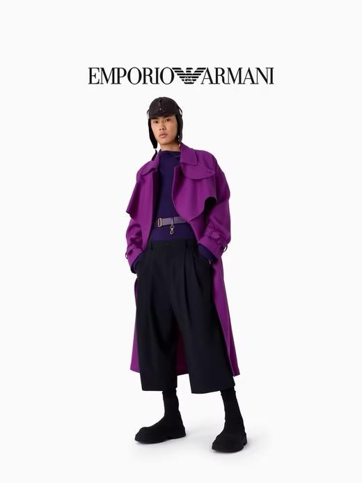 E ARMANI 绵羊毛半高领落肩针织衫男  6R1MY51MF3Z-0827 VIOLA SCURO. 商品图1