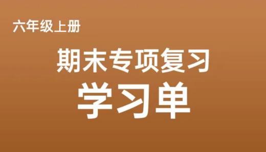 六上期末专项复习学习单 商品图0