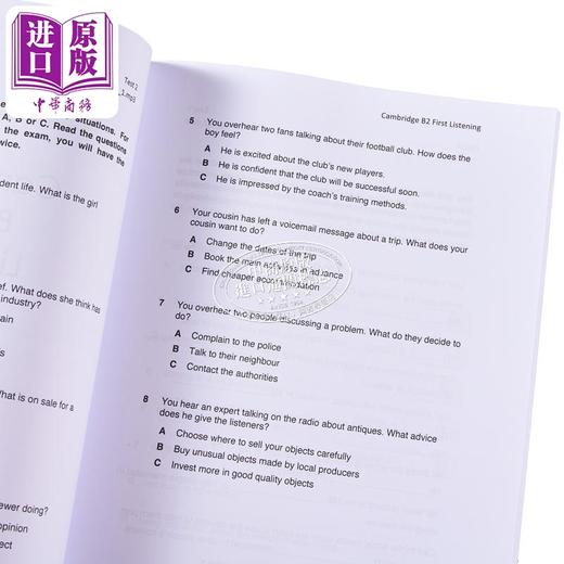 【中商原版】Listening B2 Six practice tests for the Cambridge B2 First 听力提升 剑桥FCE考试B2等级6套模拟测试练习2022 商品图11