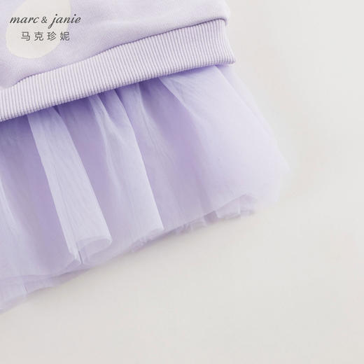 马克珍妮女童超舒棉波点网纱拼接卫衣 儿童上衣春装新款240075 商品图4