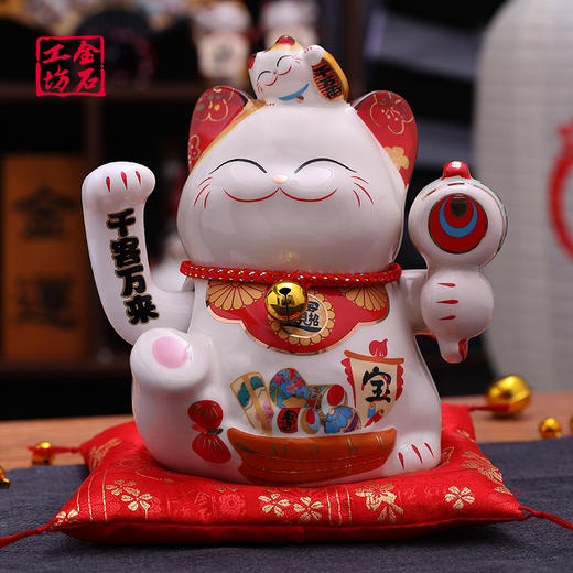 金石工坊招财猫摆件店铺开业创意礼品家居客厅发财猫自动右手摇手 商品图1
