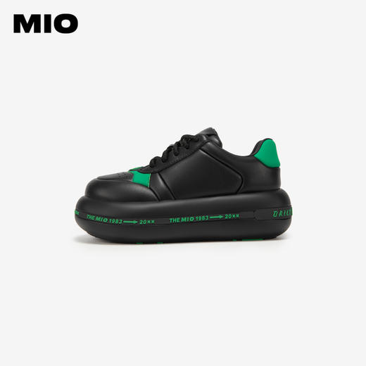 MIO米奥春季圆头高跟拼色休闲鞋时尚厚底舒软面包鞋女M241586233 商品图1