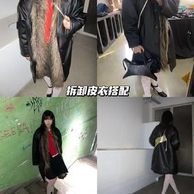 新品上身 | 可拆卸皮毛皮衣搭配，黑红撞色很温暖~💞