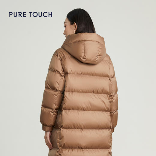 pure touch女士中长款羽绒服白鸭绒保暖时尚冬季流行外套防风新款 商品图5