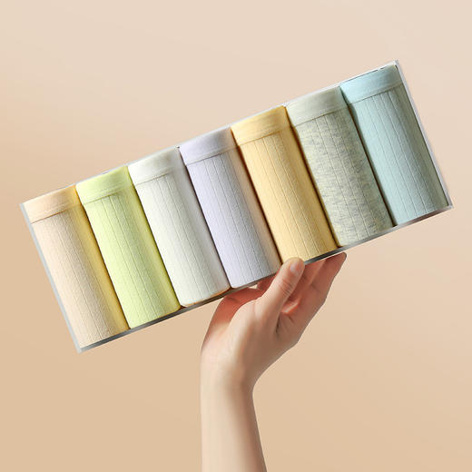 【瑜伽生活家】「7条装！日系莫兰迪色」简约纯棉女士内裤 中腰纯棉底裆包臀不卡档四季可穿内衣配饰 商品图1