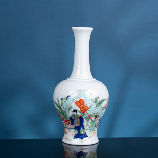 青花五彩加官进爵摇铃尊 商品图1