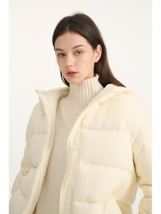 MAISON CECILE羊毛针织白鹅绒面包厚实戴帽羽绒服 商品图0