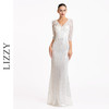 LIZZY优雅轻奢修身立体鸵鸟毛钉珠鱼尾派对礼服宴会婚庆连衣裙7190 商品缩略图0
