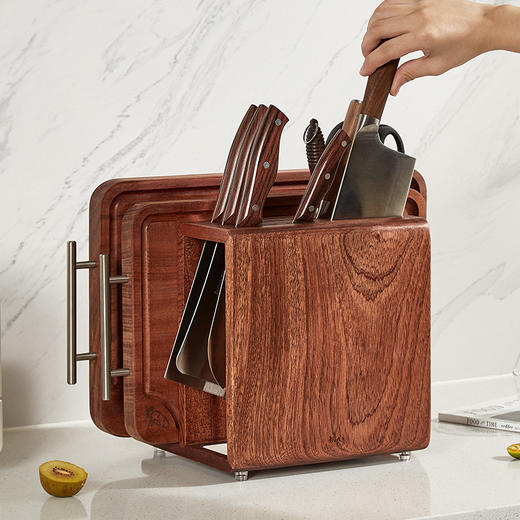 初心| 乌檀木大容量刀具菜板架刀架 商品图7