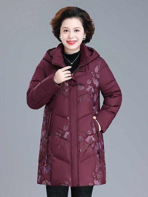 SP-3277白鸭绒羽绒服女中长款妈妈中老年袄子中国风奶奶冬季装老太太外套 商品图3