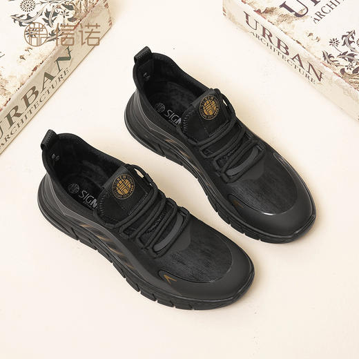 信诺加绒运动鞋男秋冬季爸爸鞋软底防滑大码中老年休闲鞋中年棉鞋N3M107101 商品图0